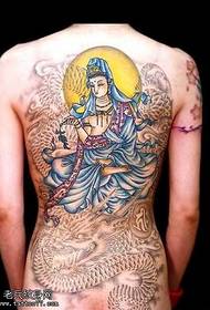 Pilns Guanyin Dragon tetovējuma modelis