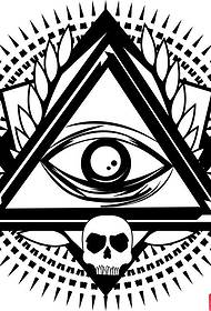 creative line draft God's Eyes skull tattoo works