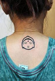 motif de tatouage tête de Bouddha totem mignon