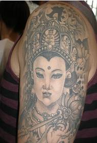 face-loving Buddha statue classic religious tattoo pattern picture