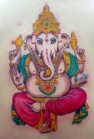 Impressive Indian elephant god tattoo pattern