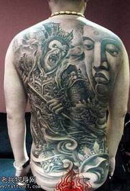 schiena piena Sun Wukong war Buddha tattoo pattern