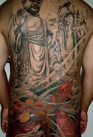 zipholile ngokupheleleyo ngasemva Buddha ipateni tattoo