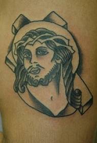 Simple Jesus Idol and Cross Tattoo Patroon