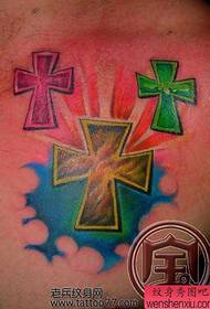 good-looking colorful cross tattoo pattern