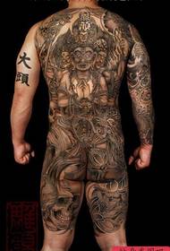 male back is cool and handsome full of Buddha tattoo pattern