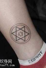 small six-pointed star tattoo pattern