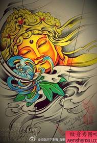 Classic and handsome a colorful Buddha head tattoo manuscript