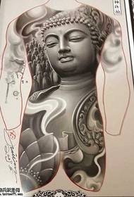 الگوی تاتو بودا تسلط کامل به پشت