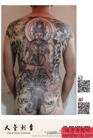 cool classic full back Puxian Buddha tattoo pattern