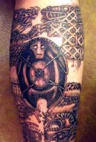 arm black brown tribal symbol tattoo pattern