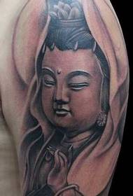 Arm smiley feagai ma le mamanu o tattoo Guanyin