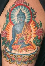 Modelul de tatuaj mare al zeiței hinduse Vishnu