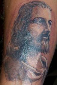 padrão de tatuagem de imagem de Jesus jovem pernas