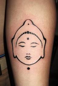 lengan lucu totem pola kepala Buddha Tattoo