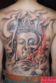 muški puni leđa super zgodan Guanyin uzorak tetovaže