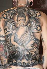 пълен гръб Guanyin татуировка модел