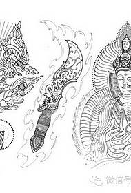 una serie di disegni di tatuaggi religiosi forniti da tatuaggi