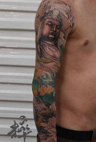 a flower arm Guanyin Buddha tattoo pattern