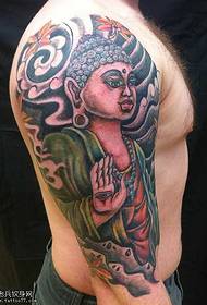 braç patró de tatuatge de dibuixos animats de Buda