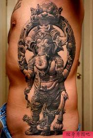 Recommend a Side Waist Stone Statue God Tattoo Works