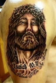 Thorn Crown Jesus Letter Tattoo Patroon