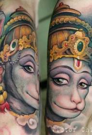 farverigt Hanuman tatoveringsmønster