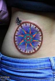 Beautiful beautiful six-pointed star tattoo pattern at the waist