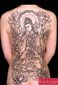 Modeli Tattoo: Fotografia e Tattoo Guanyin Lotus të pasme të Tjera