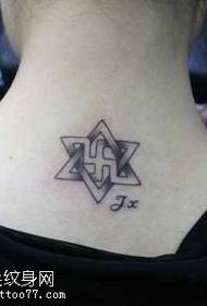 Small six-pointed star tattoo pattern