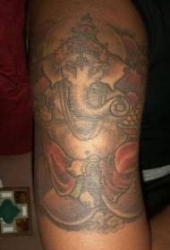 icono de cores Deus Ganesha Patrón de tatuaje indio