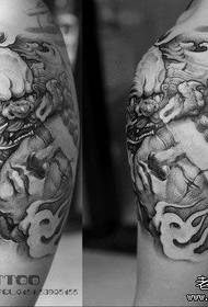 arm classic handsome Tang lion Buddha tattoo pattern