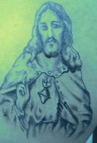 shoulder old Catholic Jesus image tattoo pattern