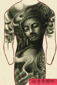 religious tattoo pattern: super handsome full back Buddha tattoo pattern
