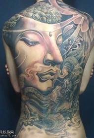 pola tato Buddha punggung penuh