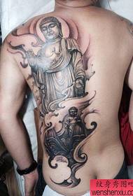 modèle de tatouage classique demi-arrière mâle Bouddha Rana