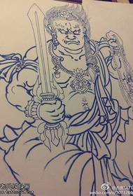 tattoo figure recommended a piece of Ming Wang Wenshen line artwork