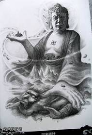 un patrón de tatuaxe de Buda dominador para todos