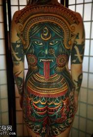 model complet de tatuaj de icoană religioasă din spate completă