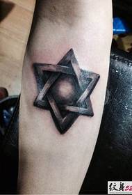 patrón sagrado de tatuaxe de estrelas de seis puntas