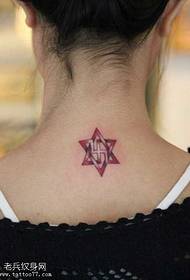good-looking colored six-pointed star tattoo pattern