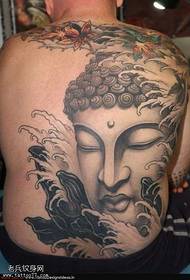 penuh kembali corak tattoo Buddha klasik atmosfera penuh