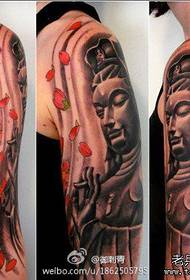 letsoho la khale feshene e betlileng setšoantšo sa tattoo sa Guanyin