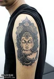 arm Buddha head tattoo pattern