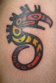 Kolore primitiboko Horda Hipokampoaren tatuaje eredua
