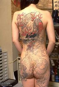 plena dorso japana infana ĉefo tatuaje ŝablono