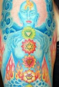 Schulterfarbe Hindu-Gott Tattoo-Muster