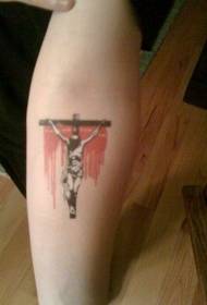 Kolor ramienia Jezus Krzyż tatuaż obraz