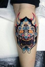 Japanese ghost mask tattoo ghost face fangs Japanese Ghost Mask Tattoo Picture