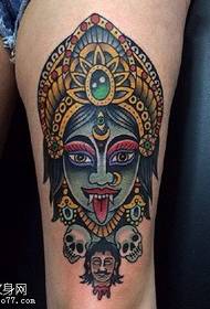 Indian style cosmic queen tattoo pattern